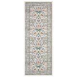 Garvee 2x6ft Washable Runner Rug, Beige Floral Ivy Low Pile Carpet, 350gsm Soft Surface with Non Slip TPR Backing, Stain Resistant Foldable Floor Cover for Kitchen, Hallway, Entryway, Laundry Room and Bedroom - Beige