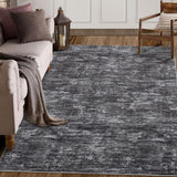 Garvee Solid Dark Grey Living Room Area Rug, Solid Color Washable Rug for Bedroom, Low Pile Stain Resistant Throw Carpet Large Dining Room Rug, Soft Modern Contemporary Rug for Home Office Decor - Dark Grey