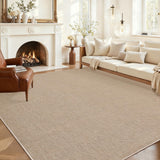 Garvee Large Washable Rug 9x12 Tan Non Slip Woven Textured Modern Solid Rugs for Living Room Bedroom Office - Tan