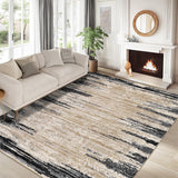Garvee Living Room Rug Brown/Black 10x13 Modern Abstract Washable Large Area Rug with Non-Slip Backing