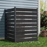 Garvee 49" Cedar Privacy Screen (2 Panels) Outdoor Wood Fence Panel Black 49"x38" - Black