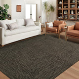 Garvee 8x10 Washable Rug Non Slip Printed Braided Rug Foldable Indoor Carpet Ultra-Soft Solid Printed Weaving Floor Cover for Living Room Bedroom Playroom Dorm, Brown/ 8'× 10' - Brown