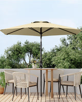 Garvee 7.5FT Outdoor Patio Umbrella Table Market with Push Button Tilt and Crank, UV Protection, Beige - Beige