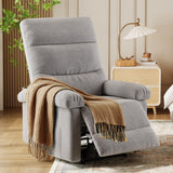 Garvee Recliner Chair for Adults, Manual Fabric Recliner with Side Pocket, Ergonomic Back Support, Grey, Living Room, Nursery, Bedroom - Grey