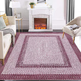 Garvee Rugs for Living Room 8x10 Printed Washable Rug Modern Braided Area Rugs Non Slip Low Pile Pink - Pink