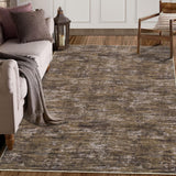 Garvee Solid Brown 10x13 Large Rugs for Living Room, Washable Bedroom Rug, Low Pile Non Slip Throw Carpet for Dining Room, Modern Contemporary Area Rug for Under Table Home Office Decor