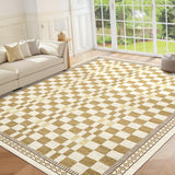 Garvee 8x10 Area Rug Non-Slip Low Pile Stain-Resistant Carpet for Living Room Bedroom Dorm Home Bistro Patio Yellow