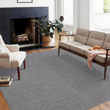 Garvee Large Area Rug 10x13 Washable Rugs Solid Textured Area Rug for Living Room Low Pile Thin Rugs for Bedroom Non Shedding Soft Rug Modern Grey Indoor Floor Carpet Rugs for Home Decor