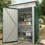 Garvee 5×3FT Storage Shed Compact Metal Tool Garden Shed with Lockable Door for Backyard Patio, 67CU.FT, Green - Green