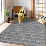 Garvee Modern Grey 9x12 Area Rug Modern Braided Washable Rug Non Slip Indoor Soft Floor Cover Low Pile Non-Shedding Vintage Rustic Rug Solid Print Farmhouse Rug Accent Carpet for Bedroom Dining Room Nursery