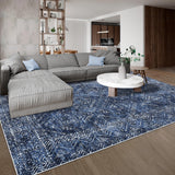 Garvee Navy Blue 6x9 Washable Area Rug Vintage Non Slip Low Pile Soft Throw Floor Cover Blue for Living Room Bedroom Playroom Nursery