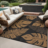 Garvee Large Outdoor Rugs 9x18 Waterproof Plastic Straw Rug for Patio, Reversible Modern Camping Rug Brown - Black&Brown