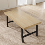 Garvee 63 in Industrial Rustic Wood Dining Table for 4-6 People with Heavy-Duty Metal Legs, Burlywood, Kitchen & Dining Room - Wood Color