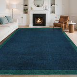 Garvee Washable Area Rug 10x13, Modern Ultra Soft Non Slip Low Pile Carpet for Living Room Bedroom Dining Room, Blue Teal