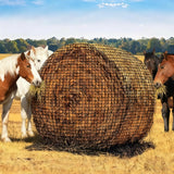 Garvee Large Round Bale Hay Net 6x6FT Slow Feed Hay Feeder for Horses & Goats, Durable Nylon, Weather-Resistant, Black