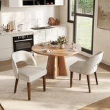 Garvee Modern Dining Chairs Set Of 2 Plush Chenille Upholstered Kitchen Dining Room Beige