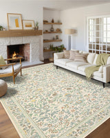Garvee Vintage Bird Washable Rug 8x10 Area Rugs for Living Room Floral Non Slip Beige - Bird|Beige