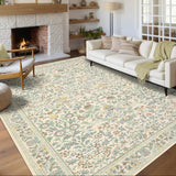 Garvee Large Area Rug 10x13 Floral Non Slip Washable Rug for Living Room Bedroom Dining Room Nursery