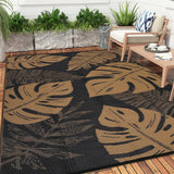 Garvee Outdoor Rug 8x10 Waterproof Plastic Straw Reversible UV Resistant Patio Mat Brown - Black&Brown