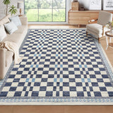 Garvee 5x7 Area Rug Non-Slip Stain-Resistant Modern Checkered Blue for Baby Room Living Room Bedroom