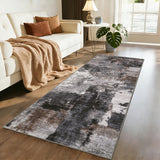 Garvee 2x6 Abstract Washable Runner Rug Non Slip Indoor Hallway Entryway Low Pile Ultra Thin Grey