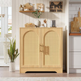 Garvee Sideboard Buffet Cabinet With 2 Rattan Doors Modern Console Table For Living Room Kitchen Hallway Dining Room Entryway Natural - Natural