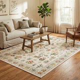 Garvee Jungle 8x10 Area Rugs for Living Room Bedroom, Indoor Modern Cute Animal Print Washable Nursery Rugs, Ultra Thin Non Slip Throw Carpet, Beige