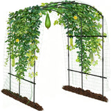 Garvee 7FT Garden Arch Trellis for Plant Climbing Outdoor, Large Tunnel Trellis with Mounting Clips and Nylon Net, 220cm x 180cm x 190cm, Durable Rust-Resistant Steel