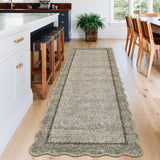 Garvee Scalloped Washable Runner Rug 2x6 Non Slip Kitchen Rug Brown Soft Bathroom Carpet - Brown