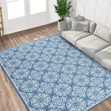 Garvee Modern Floral Area Rugs 6x9 Living Room Rugs Large Machine Washable Rug Non Slip for Bedroom Vintage Print Rug Soft Faux Wool Floral Rug Non Shedding Throw Carpet for Dining Room Office Grey