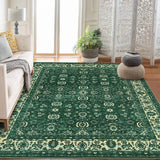 Garvee Green 10x13 Floral Rugs Low Pile Vintage Boho Large Non Slip Stain Resistant for Living Room Bedroom Dining Room Home Office