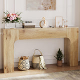 Garvee 63 in Farmhouse Console Table Oak Narrow Wood Entryway Sofa Table Slim Rustic Hallway Furniture for Living Rooms Foyers Apartments