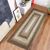 Garvee Bordered Taupe 2x8 Rugs, Braided Printed Hallway Runner Rug Washable Non Slip Boho Farmhouse Carpet