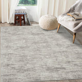 Garvee Solid Taupe 5x7 Area Rugs, Machine Washable Area Rug for Living Room Non-Slip Stain Resistant Modern Abstract Carpet Contemporary Solid Throw Rug Foldable Accent Floor Carpet for Dining Room