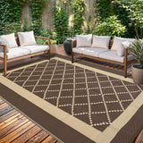 Garvee Outdoor Rugs Waterproof Reversible Plastic Straw Rug Patio Rug Carpet 9x12 Brown and Coffee for Deck Backyard Patio RV Camping Beach