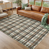 Garvee Green & Coffee Large Area Rug 10x13 Rug for Living Room Modern Washable Rugs Non Slip Soft Low Pile Throw Rugs Stain Resistant Carpet for Bedroom Office Dining Room Nursery