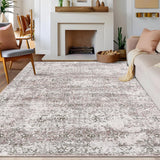 Garvee 5x7 Washable Boho Area Rug Soft Non Slip Non Shedding Rug, Vintage Traditional Decorative Floor Carpet for Living Room Bedroom and Dinning Room, Pink