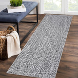 Garvee Washable Runner Rug 2x10 Hallway Runners Printed Braided Distressed Runner Rug Solid Printed Weaving Entryway Carpet for Kitchen Living Room Home Office