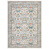 Garvee 8x10ft Washable Area Rug, Beige Floral Ivy Low Pile Carpet, 350gsm Soft Surface with Non Slip TPR Backing, Stain Resistant Foldable Floor Cover for Living Room, Bedroom, Dining Room, Nursery, Kitchen and Entryway - Beige