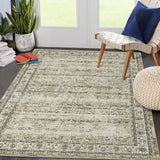 Garvee Washable Area Rug 9x12 Large Rugs for Living Room Soft Vintage Bedroom Rug Ultra-Thin Distressed Oriental Carpet Stain Resistant Rug for Dining Room Guest Room Home Decor,Taupe 9x12