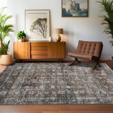Garvee Oriental Retro Red 10x13 Living Room Rugs, Large Vintage Printed Area Rugs with Non-Slip Backing, Stain-Resistant Accent Rugs, Washable Farmhouse Low Pile Rugs for Bedroom, Office