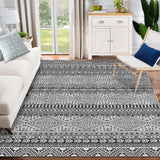 Garvee 9x12 Area Rug for Living Room, Machine Washable Area Rugs, Boho Distressed Rugs for Bedroom, Under Dinning Table Stain Resistant Rug s, Non-Shedding Non-Slip Indoor Floor Carpet for Home