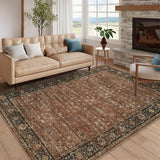 Garvee Floral Rugs 8x10 Washable Non Slip Vintage Area Rug for Living Room Bedroom Brown - Floral/Brown