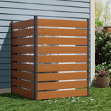 Garvee 49" x 38" Cedar Privacy Screen, Trash Can Fence, Outdoor Wood Fence Panel, Teak - Teak