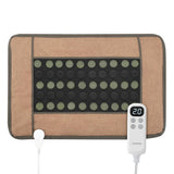 Garvee Far Infrared Heating Pads for Back Pain Relief, Natural and Tourmaline Heating Pad, Electric Physical Therapy Pads for Neck Shoulders and Period Cramps, Auto Shut Off , Lcd Display 32" X 21" (Brown)