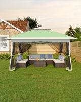 Garvee Canopy Tent 13x13 ft Pop Up Gazebo With Mosquito Netting And Adjustable Height For Backyard Parties Olive Green - Olive Green