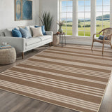 Garvee Large Easy Jute Living Room Rugs 8x10 Brown Durable Modern Accent Rug Non Slip Foldable