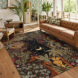 Garvee 5x7 Jungle Area Rug Washable Soft Low Pile Non Slip Indoor Carpet Animal Print - Brown