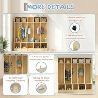 Garvee Kids Coat Locker with Bench 10 Cubbies Daycare Cubby Storage Organizer for Nursery Home School Smooth Wood Surface