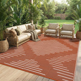 Garvee Area Rug 8x10 Waterproof Outdoor Rug Reversible Plastic Patio Mat Terracotta White - Terracotta White